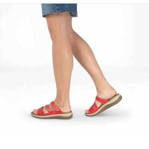 Orthofeet Sahara Womens 9.5D Wide Sandals 923 Adjustable Straps Red Comfort Shoe